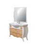 MOBILI 2G - MOBILE BAGNO LEGNO SHABBY BIANCO FRASSINO L.110 P.50 VISTA LATERALE