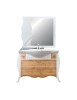 MOBILI 2G - MOBILE BAGNO LEGNO SHABBY BIANCO FRASSINO L.110 P.50 VISTA COMPLETA