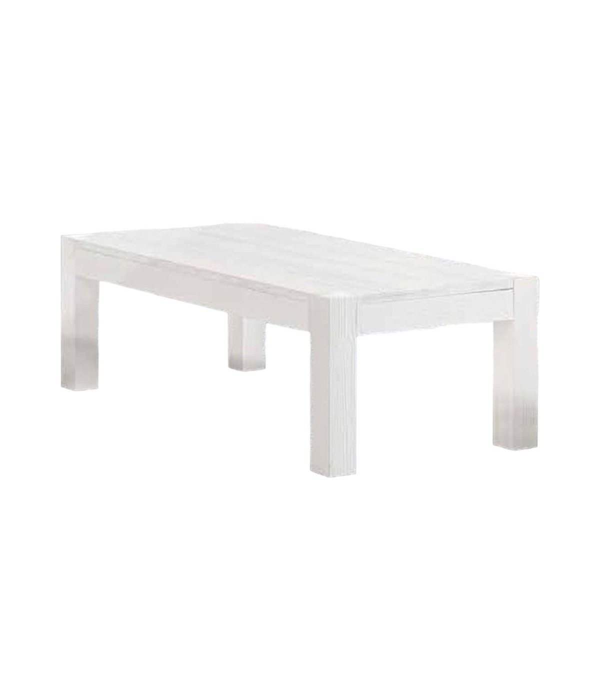 MOBILI 2G - TAVOLINO SALOTTO RETTANGOLARE LEGNO ABETE BIANCO SPAZZOLATO 120x60X40 VISTA LATERALE