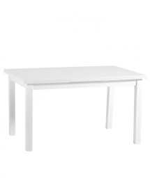 MOBILI 2G - Tavolo allungabile bianco frassino moderno l.140 p.85 h.76 vista laterale