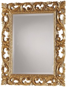 MOBILI 2G - Specchiera Barocca Intagliata In Foglia Oro L.74 P.3 H.94 vista laterale