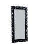 MOBILI 2G - SPECCHIERA BAROCCA RETTANGOLARE LACCATA NERA LUCIDA-TRAFORATA MISURE: 107 x 207 x 6 vista verticale