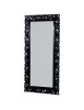 MOBILI 2G - SPECCHIERA BAROCCA RETTANGOLARE LACCATA NERA LUCIDA-TRAFORATA MISURE: 107 x 207 x 6 vista verticale
