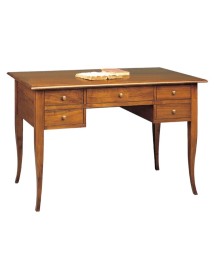 MOBILI 2G - SCRIVANIA IN LEGNO 5 CASSETTI ARTE POVERA TINTA ELITE 130xP65x81 VISTA LATERALE