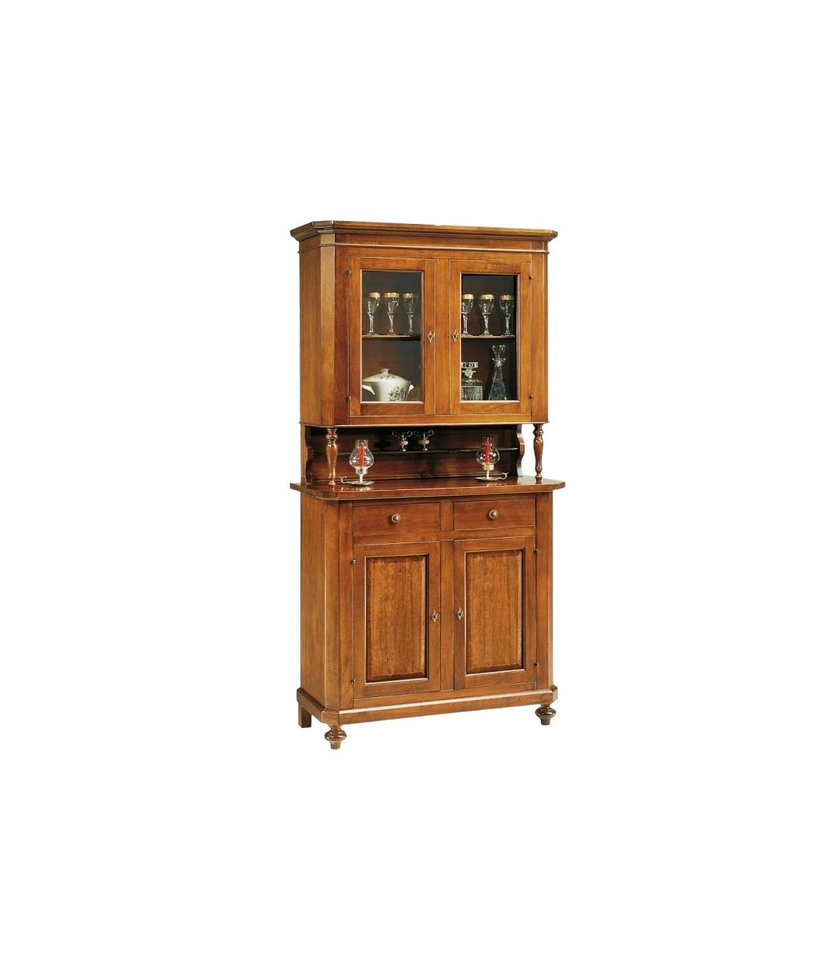 Cristalliera 2 ante napoletana legno massello finitura elite 104 x 43 h.205