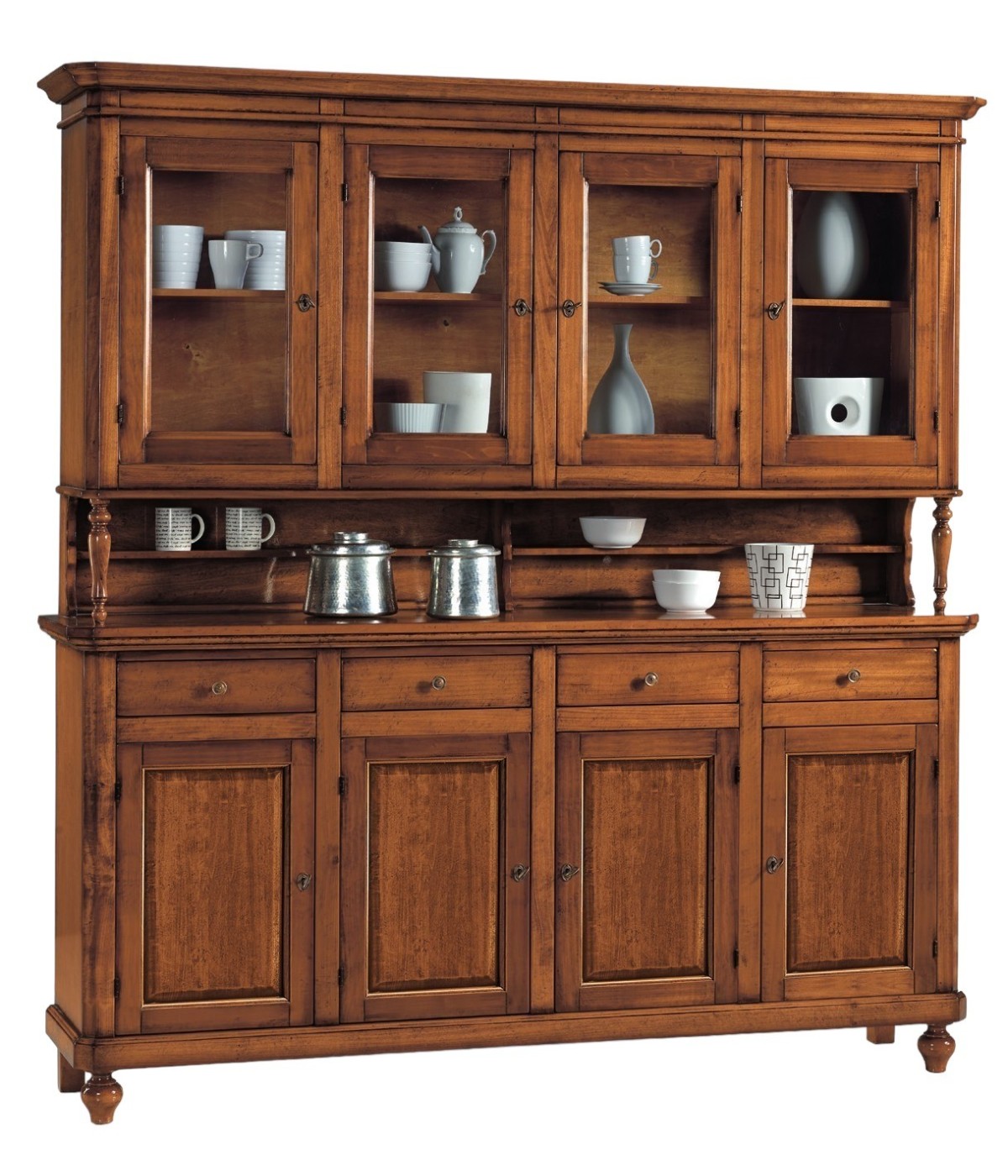 Cristalliera 4 ante napoletana legno massello finitura elite 196 p.43 h.205