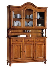 Cristalliera napoletana legno massello tinta noce 150x43x215H (507)