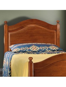 MOBILI 2G - Letto singolo classico legno tinta noce L 100 H 111 P 212 vista testiera