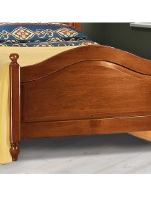 MOBILI 2G - Letto matrimoniale classico in legno tinta noce 175 H 112 P 212 vista pedata