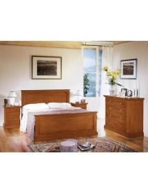 MOBILI 2G - Letto matrimoniale classico legno tinta noce  173x110x209 vista completa