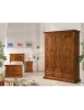 MOBILI 2G - Letto singolo classico legno tinta noce L.103 H 110 P 209 VISTA COMPLETA