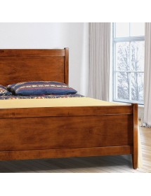 MOBILI 2G - Letto matrimoniale classico legno arte povera tinta noce L 172 H 108 P 210 vista dettagli gamba