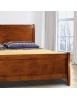 MOBILI 2G - Letto matrimoniale classico legno arte povera tinta noce L 172 H 108 P 210 vista dettagli gamba