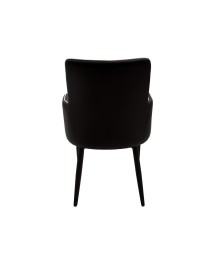 MOBILI 2G - SET 4 POLTRONE IN TESSUTO NERO CON BORDO BIANCO MISURE L.55 H.89 P.54 HS.49 (699) vista frontale