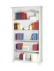 MOBILI 2G - LIBRERIA CLASSICA 5 RIPIANI IN LEGNO BIANCO OPACO 120x40x210H VISTA FRONTALE