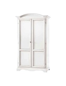 MOBILI 2G - Armadio classico 2 Ante In Legno Bianco 107X55X197 vista frontale