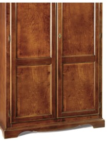 MOBILI 2G - Armadio arte povera 2 ante in legno tinta noce 107X55X197 vista anta e zoccolo