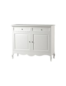 MOBILI 2G - MADIA CREDENZA LEGNO SHABBY 2 PORTE BIANCO 145X49X116H vista frontale
