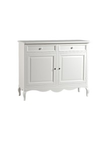 MOBILI 2G - MADIA CREDENZA LEGNO SHABBY 2 PORTE BIANCO 145X49X116H vista frontale