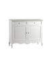MOBILI 2G - MADIA CREDENZA LEGNO SHABBY 2 PORTE BIANCO 145X49X116H vista frontale
