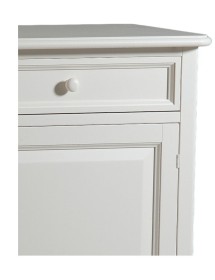 MOBILI 2G - MADIA CREDENZA LEGNO SHABBY 2 PORTE BIANCO 145X49X116H vista anta e cassetto