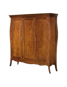 MOBILI 2G - ARMADIO ARTE POVERA 3 ANTE IN LEGNO TINTA NOCE 182X64X212 vista frontale