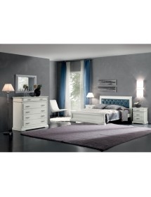 MOBILI 2G - COMÒ  8 CASSETTI IN LEGNO LACCATO BIANCO L.150 P.53 H.102 vista completa