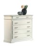 MOBILI 2G - COMÒ 5 CASSETTI CON RIBALTA LACCATO BIANCO OPACO LEGGERMENTE CONSUMATO MISURE L.127 P.52 H.117 vista laterale