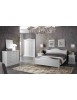 MOBILI 2G - LETTO MATRIMONIALE CLASSICO SHABBY BIANCO 175x212x112  VISTA COMPLETA