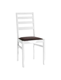 MOBILI 2G - Set 2 Sedie In Legno Massello Imbottita bianco 42,5x37,5x90 vista frontale