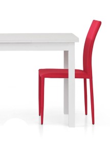 MOBILI 2G - Tavolo allungabile moderno bianco frassinato l. 110 x70 h.76 vista gamba