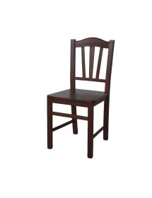 MOBILI 2G - SET 2 SEDIE GENDARME LEGNO/NOCE SEDUTA LEGNO vista frontale