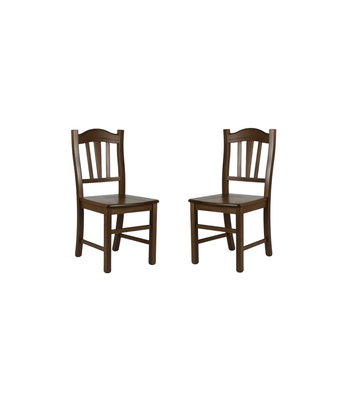 MOBILI 2G - SET 2 SEDIE GENDARME LEGNO/NOCE SEDUTA LEGNO vista frontale