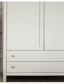MOBILI 2G - ARMADIO MODERNO 2 ANTE LEGNO SHABBY BIANCO 125X61X200 VISTA DETTAGLI