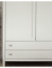 MOBILI 2G - ARMADIO MODERNO 2 ANTE LEGNO SHABBY BIANCO 125X61X200 VISTA DETTAGLI