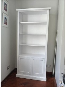 MOBILI 2G - LIBRERIA 2 ANTE ARTE POVERA BIANCA IN LEGNO 90X41X186 vista frontale