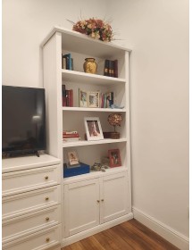 MOBILI 2G - LIBRERIA 2 ANTE ARTE POVERA BIANCA IN LEGNO 90X41X186 vista frontale