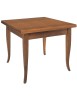 MOBILI 2G - TAVOLO NOCE GAMBA SCIABOLA 100X100 ALLUNGABILE A LIBRO VISTA LATERALE