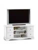 MOBILI 2G - PORTA TV 4 CASSETTI IN LEGNO SHABBY BIANCO 117x49x53 VISTA FRONTALE