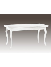 MOBILI 2G - Tavolo Classico Allungabile Legno Bianco 100x70 120x80 140x80 160x85 vista laterale