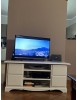 MOBILI 2G - PORTA TV 4 CASSETTI IN LEGNO SHABBY BIANCO 117x49x53 vista frontale
