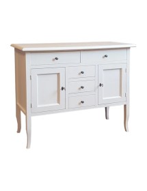 MOBILI 2G - MADIA CREDENZA IN LEGNO BIANCO OPACO 100x40x85h vista frontale