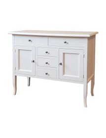 MOBILI 2G - MADIA CREDENZA IN LEGNO BIANCO OPACO 100x40x85h vista frontale