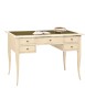 MOBILI 2G - SCRIVANIA ARTE POVERA INSERTO PELLE LEGNO AVORIO 150x65x81 VISTA FRONTALE