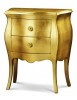 MOBILI 2G - COMODINO BOMBATO 2 CASSETTI ORO 49x29x61 VISTA FRONTALE