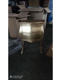 MOBILI 2G - COMODINO BOMBATO 2 CASSETTI ORO 49x29x61 VISTA FRONTALE