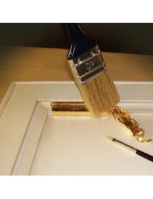 MOBILI 2G - COMODINO BOMBATO 2 CASSETTI ORO 49x29x61 VISTA COLORE