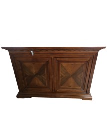 MOBILI 2G - MADIA CREDENZA LEGNO 2 ANTE 2 NH. 115 NOCE BASSANO L.160 P.53 VISTA FRONTALE
