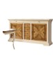 MOBILI 2G - MADIA CREDENZA 2 ANTE 6 CASSETTI IN LEGNO AVORIO/NOCE L.210 P.53 H. 115 VISTA FRONTALE