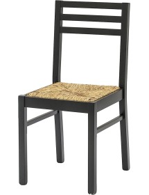 MOBILI 2G - SET 2 SEDIE LEGNO SHABBY NERO SEDUTA LEGNO L.43 H.87 P.48 VISTA FRONTALE